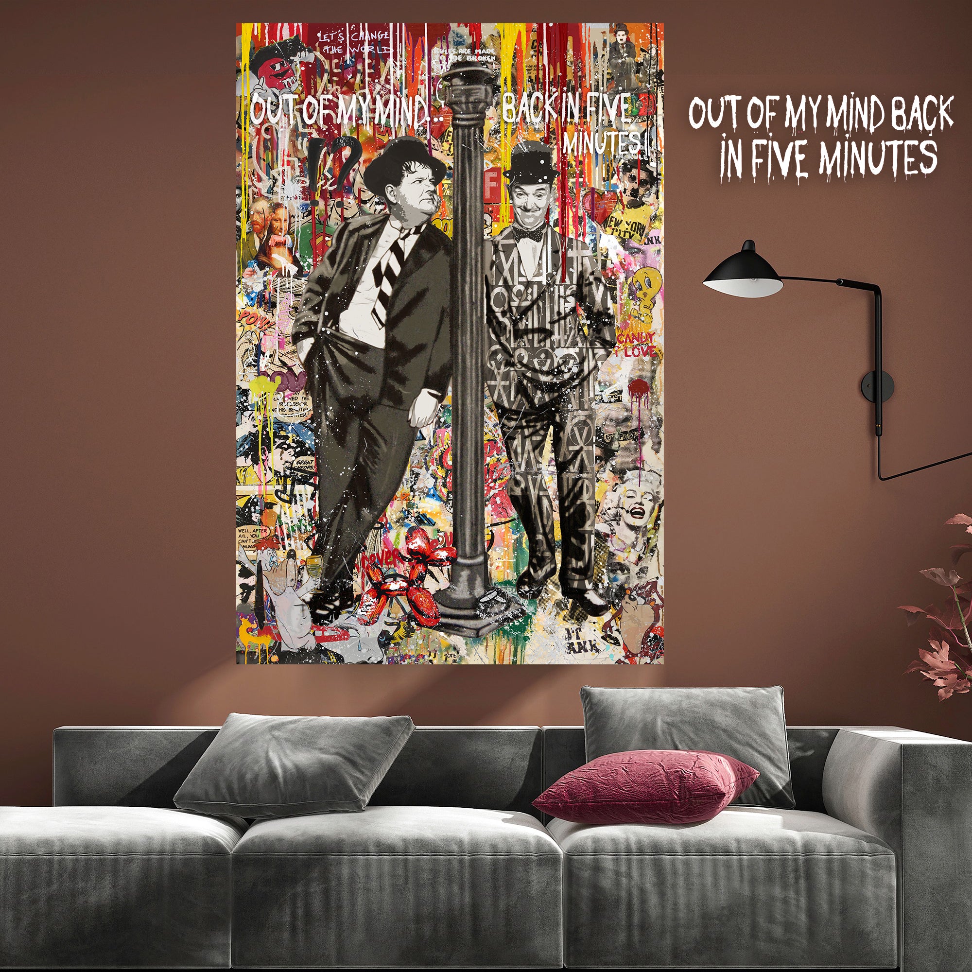 "Out of My Mind" – Laurel & Hardy Limited Edition Mixed Media Canvas