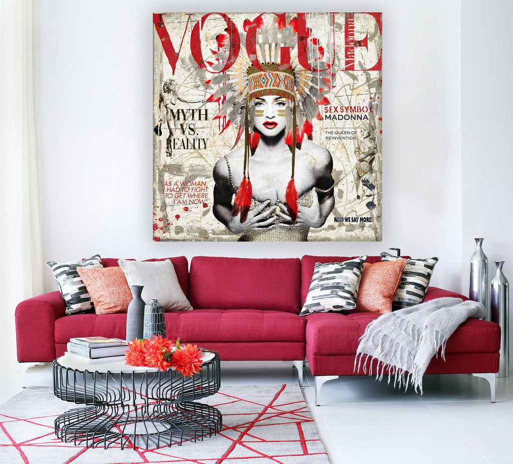 "The Queen of Reinvention" – Hand-Embellished Mixed Media Canvas with Resin