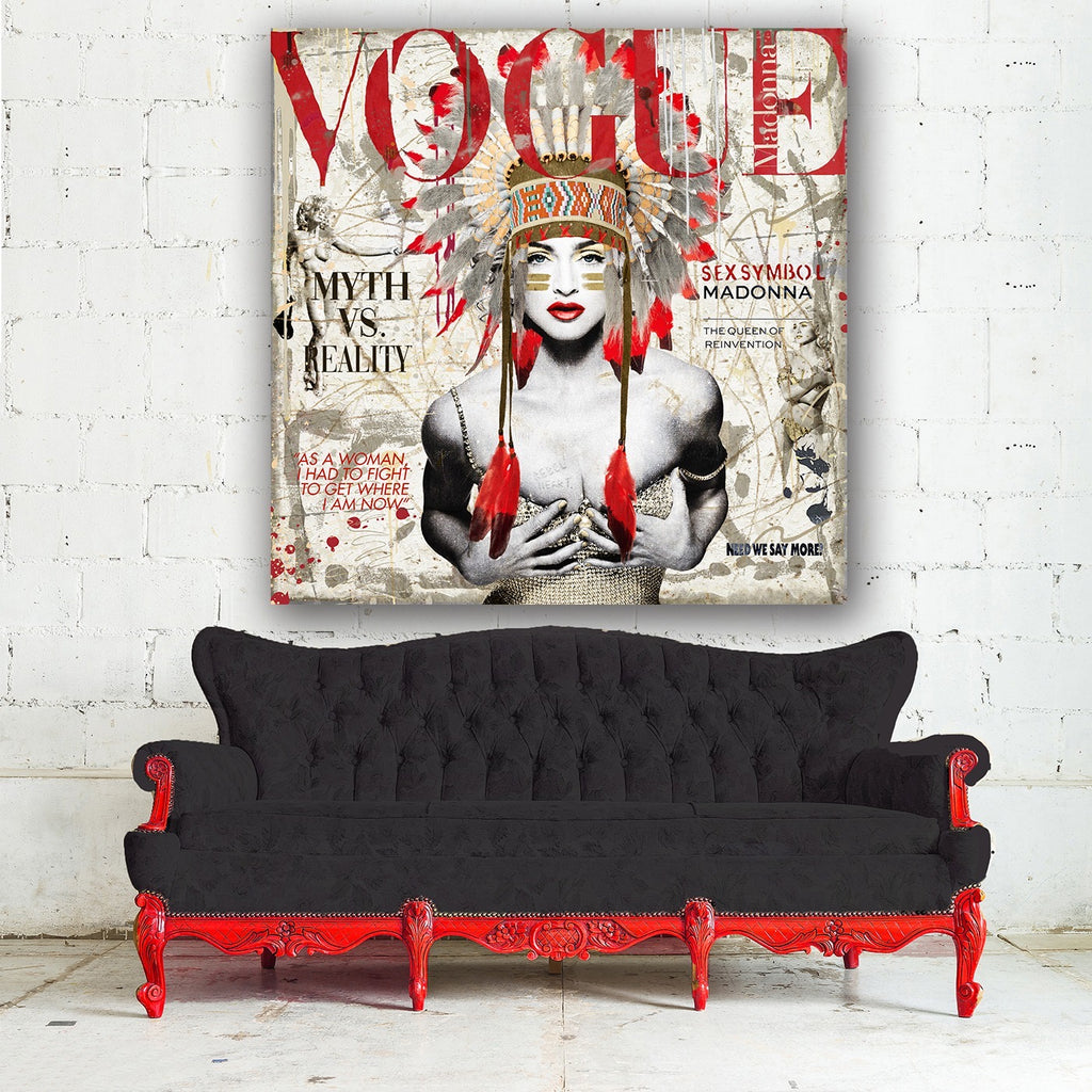 "The Queen of Reinvention" – Hand-Embellished Mixed Media Canvas with Resin