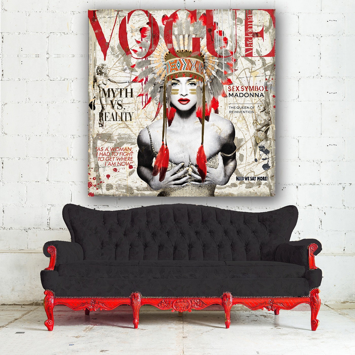 "The Queen of Reinvention" – Hand-Embellished Mixed Media Canvas with Resin