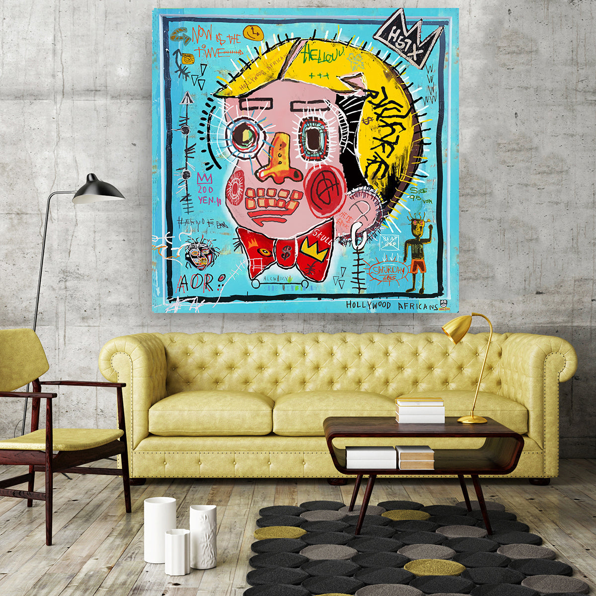 "The Golden Child" – Inspired by Richie & Basquiat: Hand-Embellished Mixed Media Canvas