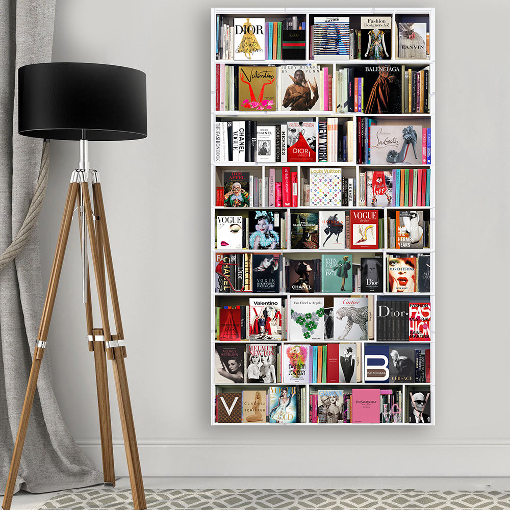 "The Atelier Library" – Designer & Luxury Fashion Acrylic Collage Vertical