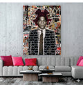 "The Radiant Crown" – Inspired by Basquiat: Hand-Embellished Mixed Media Canvas