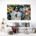 "All We Need Is Love" – Inspired by Lennon: Hand-Embellished Mixed Media Canvas