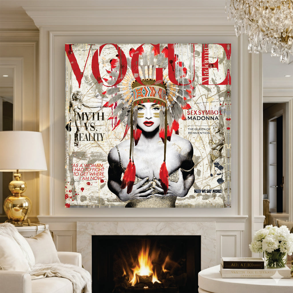 "The Queen of Reinvention" – Hand-Embellished Mixed Media Canvas with Resin