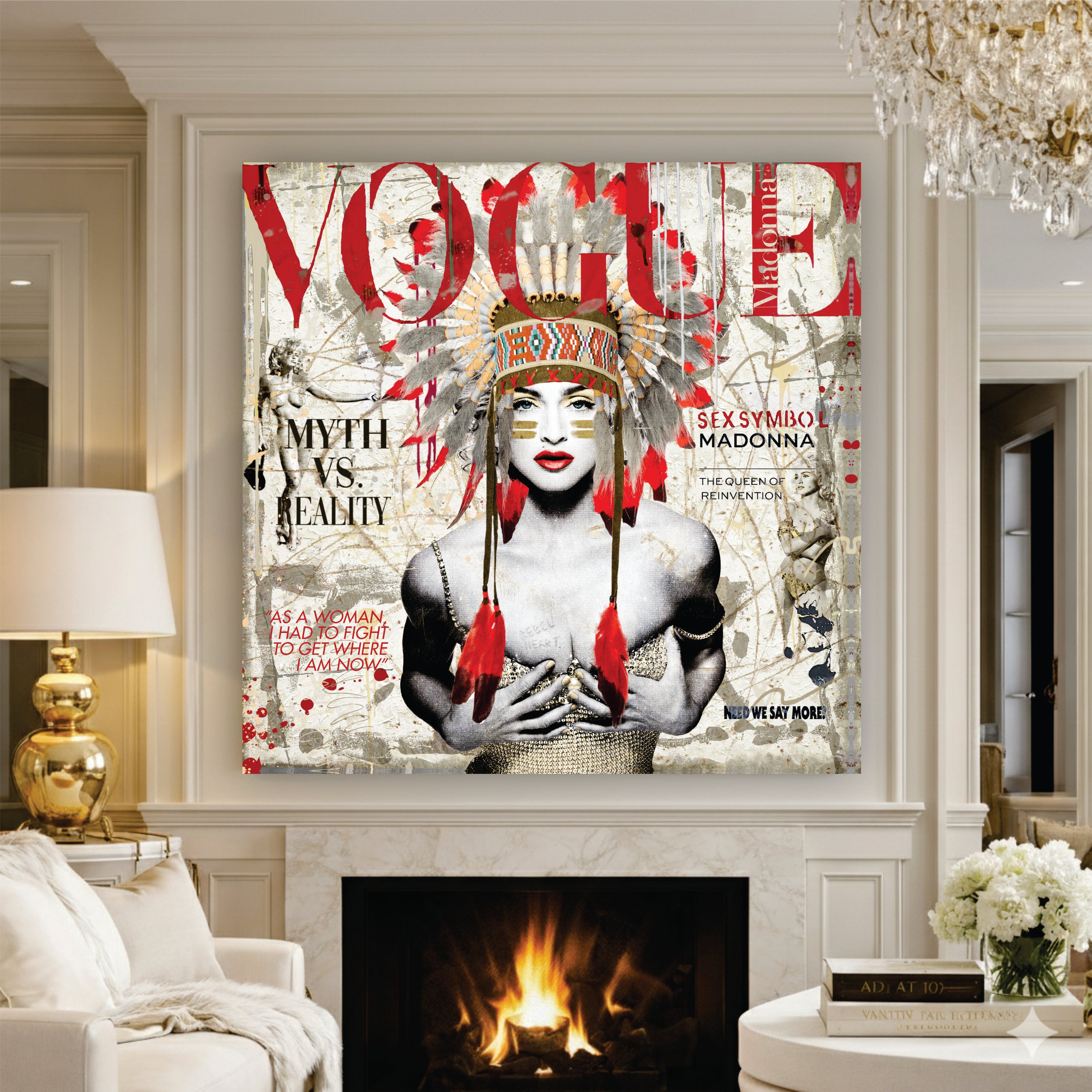 "The Queen of Reinvention" – Hand-Embellished Mixed Media Canvas with Resin