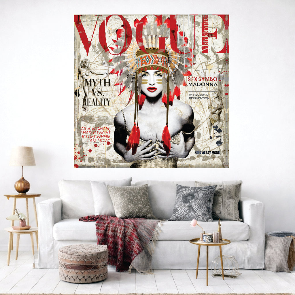 "The Queen of Reinvention" – Hand-Embellished Mixed Media Canvas with Resin